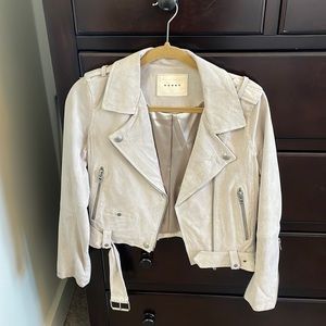 Blank NYC Light Beige Suede Moto Jacket